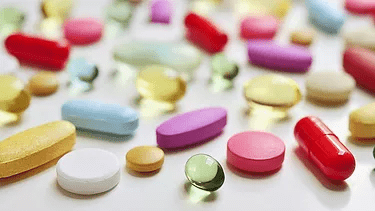 Several colorful pills